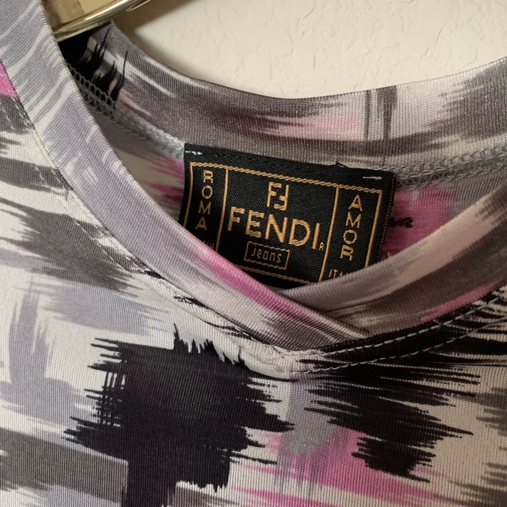 Fendi logo stretchy tee made in Italy - Picture 4 of 7